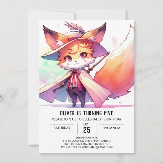 Invitation Joyeux anniversaire en ligne de Fox (Devant)