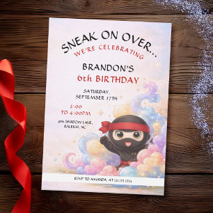 Invitation Joyeux Anniversaire Enfant Ninja Pastel Rêveur