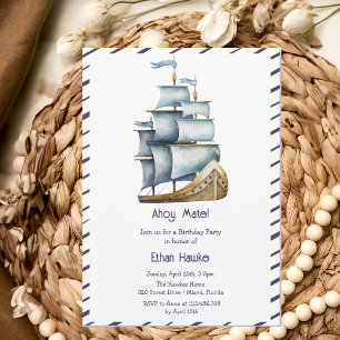 Invitation Joyeux anniversaire enfants nautiques Matelot