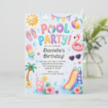 Joyeux Anniversaire Fête au Bord de la Piscine à l