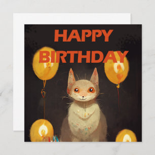 Invitation Joyeux anniversaire ! - fête du chat
