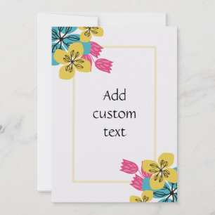 Invitation Joyeux anniversaire floral simple personnalisable