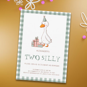 Invitation Joyeux Anniversaire Garçon Mignon Vert Deux Oie Id