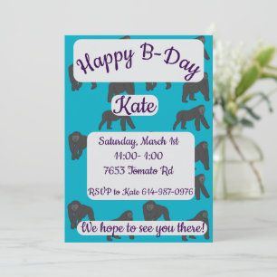 Invitation Joyeux anniversaire gorilles