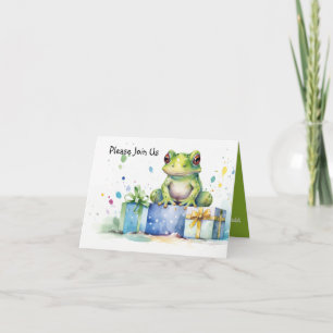 Invitation Joyeux Anniversaire Grenouille verte mignonne avec