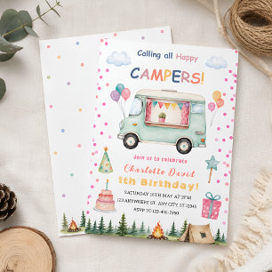 Invitation Joyeux Anniversaire Happy Camper 1 an