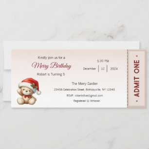 Invitation Joyeux anniversaire Invitation, Noël Anniversaire