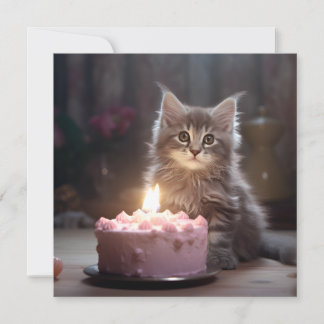 Invitation Joyeux Anniversaire Kitten