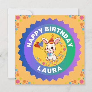 Invitation Joyeux Anniversaire Lapin Mignon