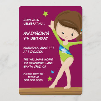 Invitation Joyeux anniversaire | Little Gymnaste