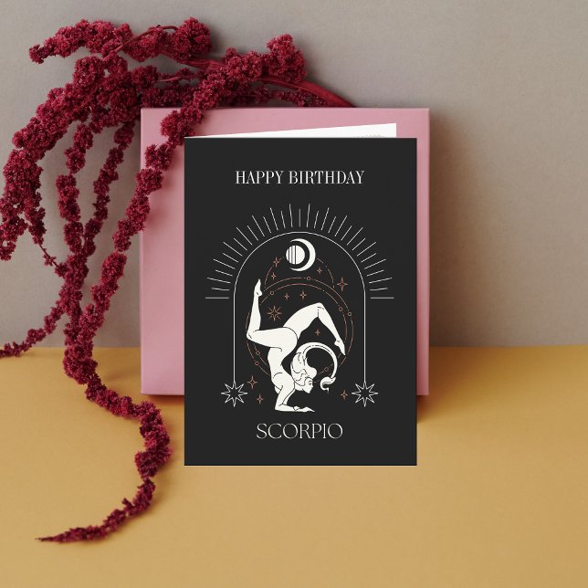 Invitation Joyeux Anniversaire Mystic Scorpio Zodiac Horoscop (HappyBirthday Mystic Scorpio Zodiac Horoscope Card)