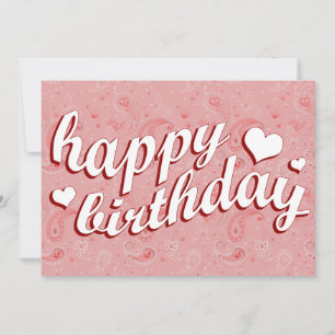 Invitation joyeux anniversaire : paisley rose