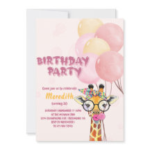 Joyeux Anniversaire Pastel Fête de Girafe Mignon