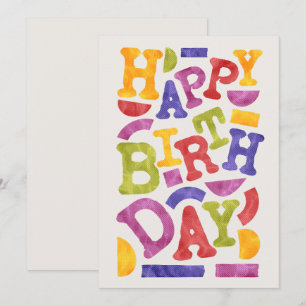 Invitation Joyeux Anniversaire Rétro Typographie