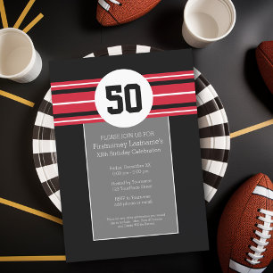 Invitation Joyeux Anniversaire Sports Jersey Stripes Nom et â