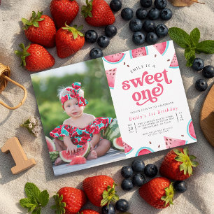Invitation Joyeux Anniversaire Sweet One Pastèque Filles Phot