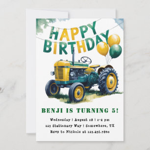 Invitation Joyeux Anniversaire Tractor Garçon Anniversaire Ba
