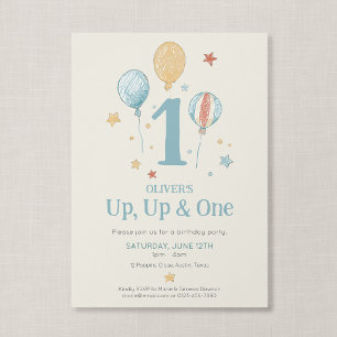 Invitation Joyeux Anniversaire Un An Ballon Rêverie Premier A