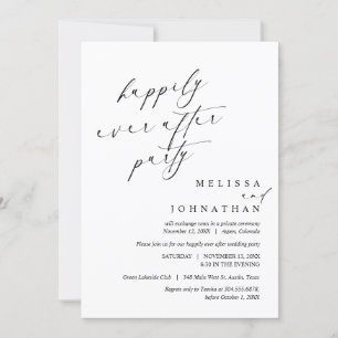 Invitation Joyeux Après La Fête, Dîner Mariage Elopement