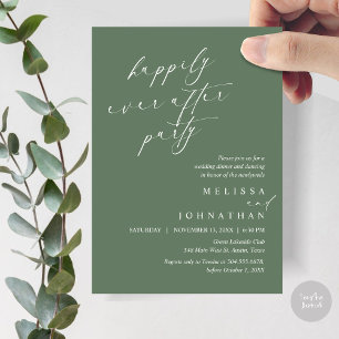 Invitation Joyeux Après La Fête, Dîner Mariage Elopement