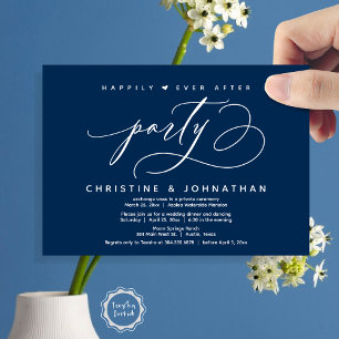 Invitation Joyeux Après La Fête, Dîner Mariage Moderne