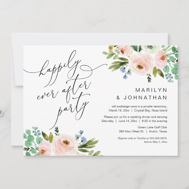 Invitation Joyeux Après La Fête, L'Édifice, La Verdure (Devant)