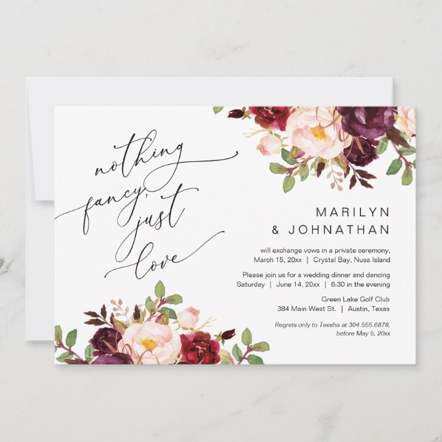 Invitation Joyeux Après La Fête, L'Elopement, La Bourgogne (Devant)
