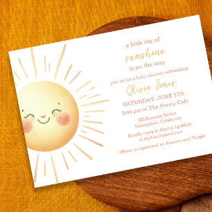 Invitation Joyeux Baby shower Boho Jaune Sunshine Cute