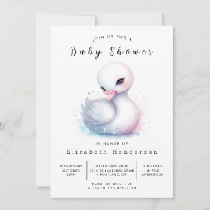 Invitation Joyeux Baby shower de cygne imprimable