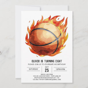 Invitation Joyeux Basketball Net Watercolor Anniversaire