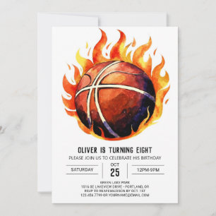 Invitation Joyeux Boho Net Basketball Anniversaire
