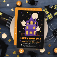 Joyeux Boo Day Maison Hantée Fantômes Anniversaire