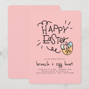 Invitation Joyeux brunch de Pâques et chasse aux oeufs