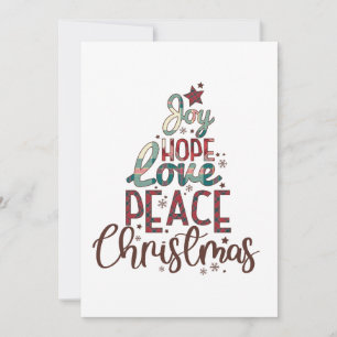 Invitation Joyeux cadeau de Noël Amour Paix Noël