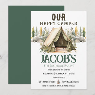 Invitation Joyeux Camper Kids 5e anniversaire
