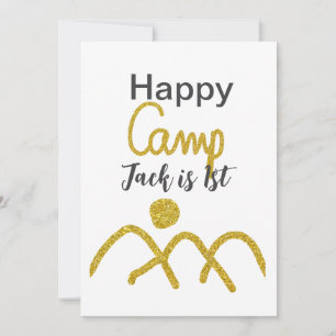 Invitation Joyeux camping camper un anniversaire enfants sole