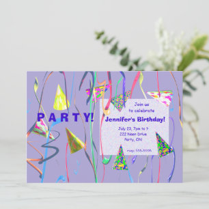 Invitation Joyeux Casquettes de fête d'anniversaire