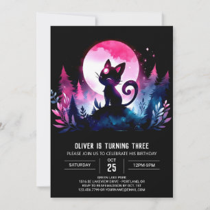 Invitation Joyeux chat personnalisé Anniversaire