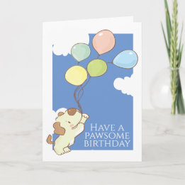 Invitation Joyeux Chien D'Anniversaire Et Ballons