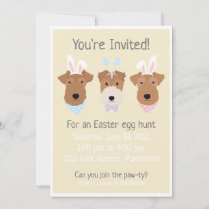 Invitation Joyeux Chiens de Terrier gallois de Pâques