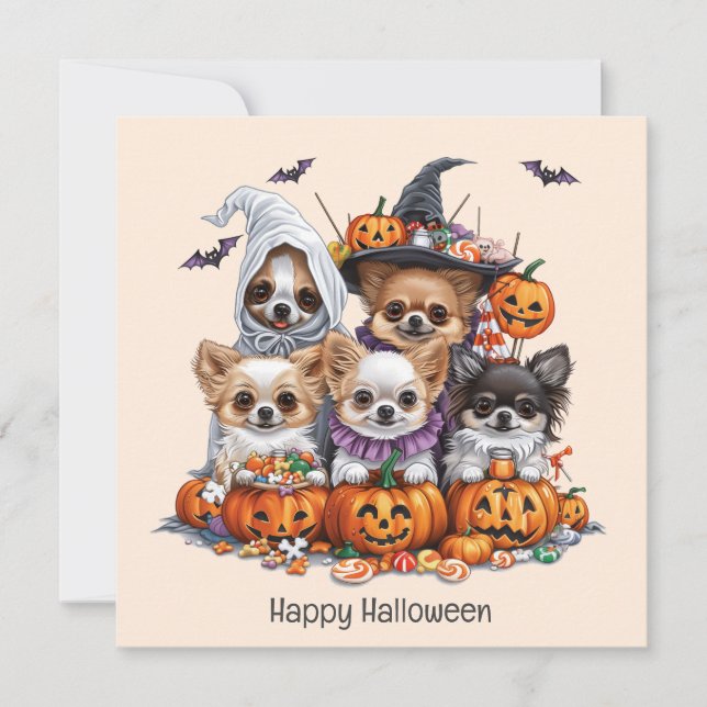 Invitation Joyeux Chihuahua Halloween (Devant)
