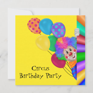 Invitation Joyeux cirque clown fête d'anniversaire