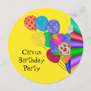 Invitation Joyeux Clown Circus Birthday Party