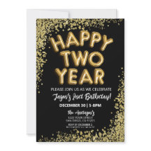 Joyeux deux ans NYE 2e Nouvel An Anniversaire Invi