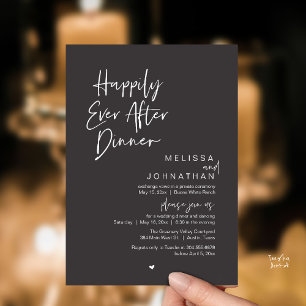 Invitation Joyeux dîner de mariage moderne pour toujours