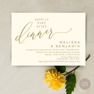 Invitation Joyeux dîner de mariage romantique après la fête