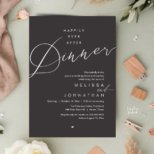Invitation Joyeux dîner de mariage romantique pour toujours