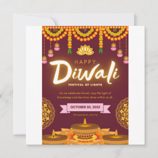 Invitation Joyeux Diwali le festival de lumière