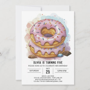 Invitation Joyeux Donuts au chocolat Anniversaire