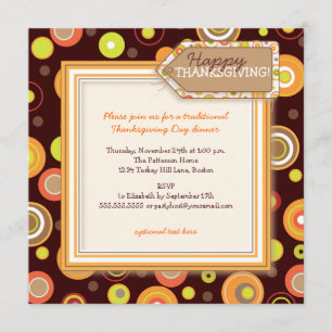 Invitation Joyeux Dots d'automne Retro Thanksgiving Dîner